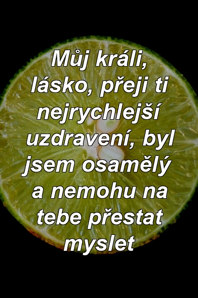 Můj králi, lásko, přeji ti nejrychlejší uzdravení, byl jsem osamělý a nemohu na tebe přestat myslet